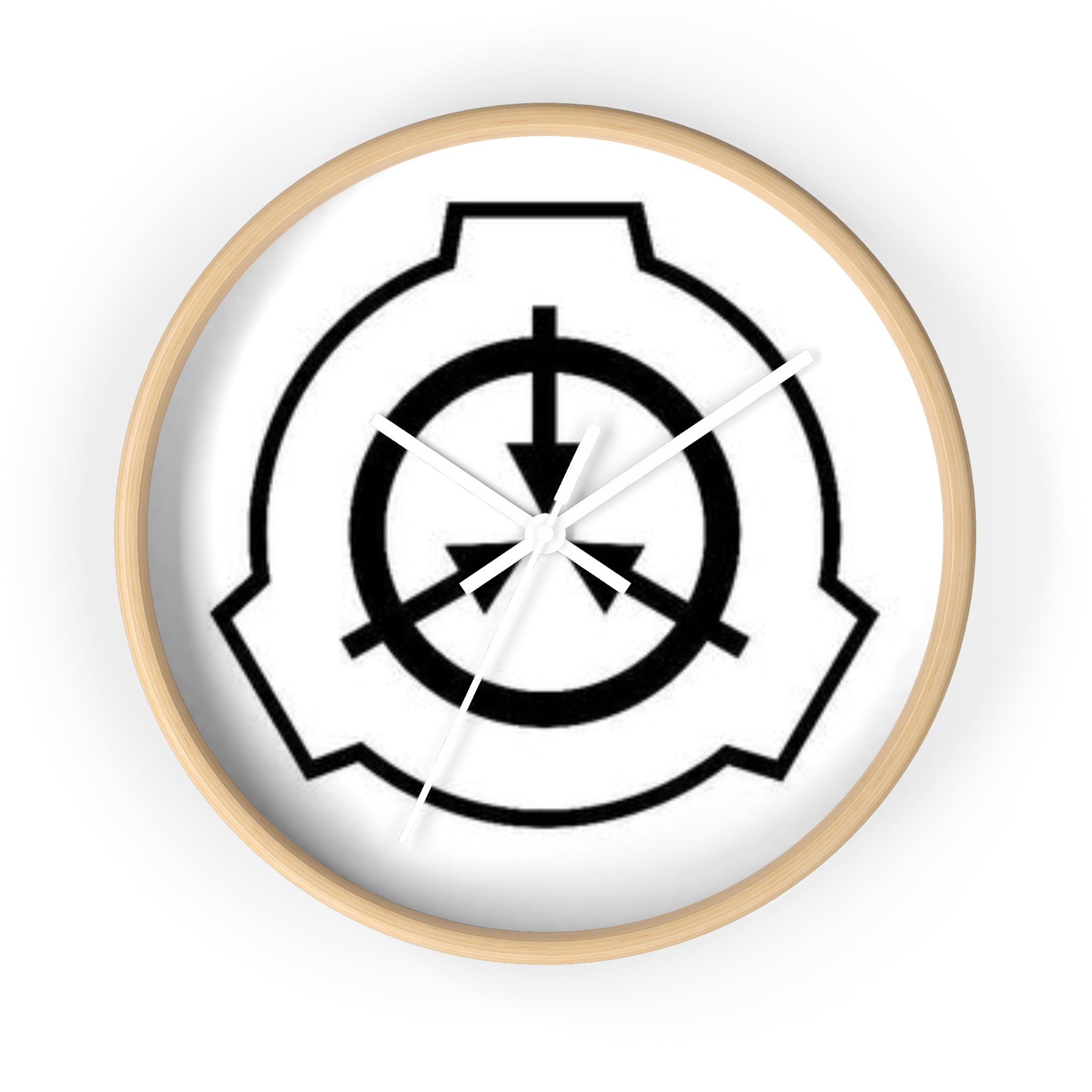 SCP Foundation Logo Wall Clock — Minimal Black Emblem Home Decor