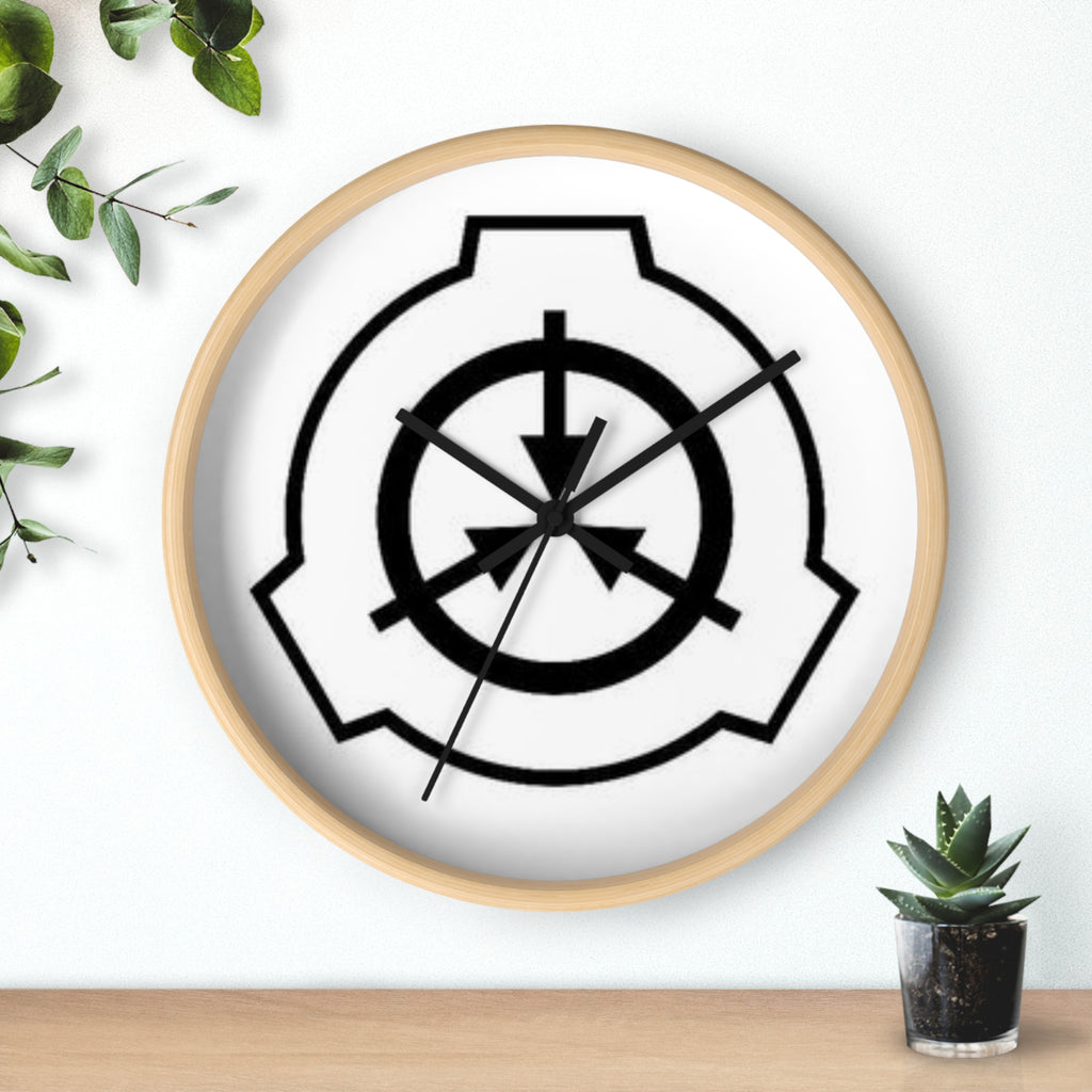 SCP Foundation Logo Wall Clock — Minimal Black Emblem Home Decor