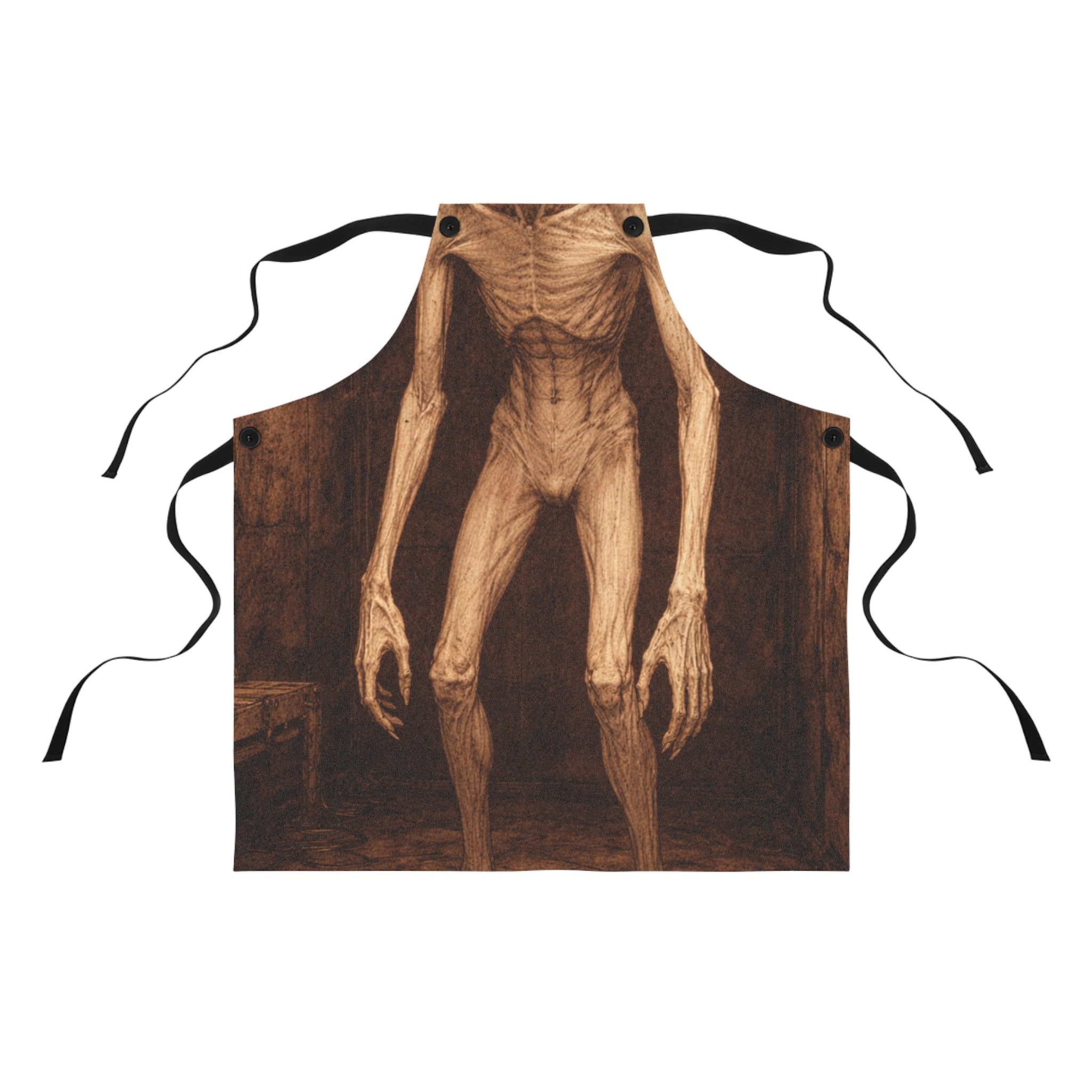 Horror SCP-096 Apron — Spooky Full-Print Cooking Apron for Halloween & Haunted Parties