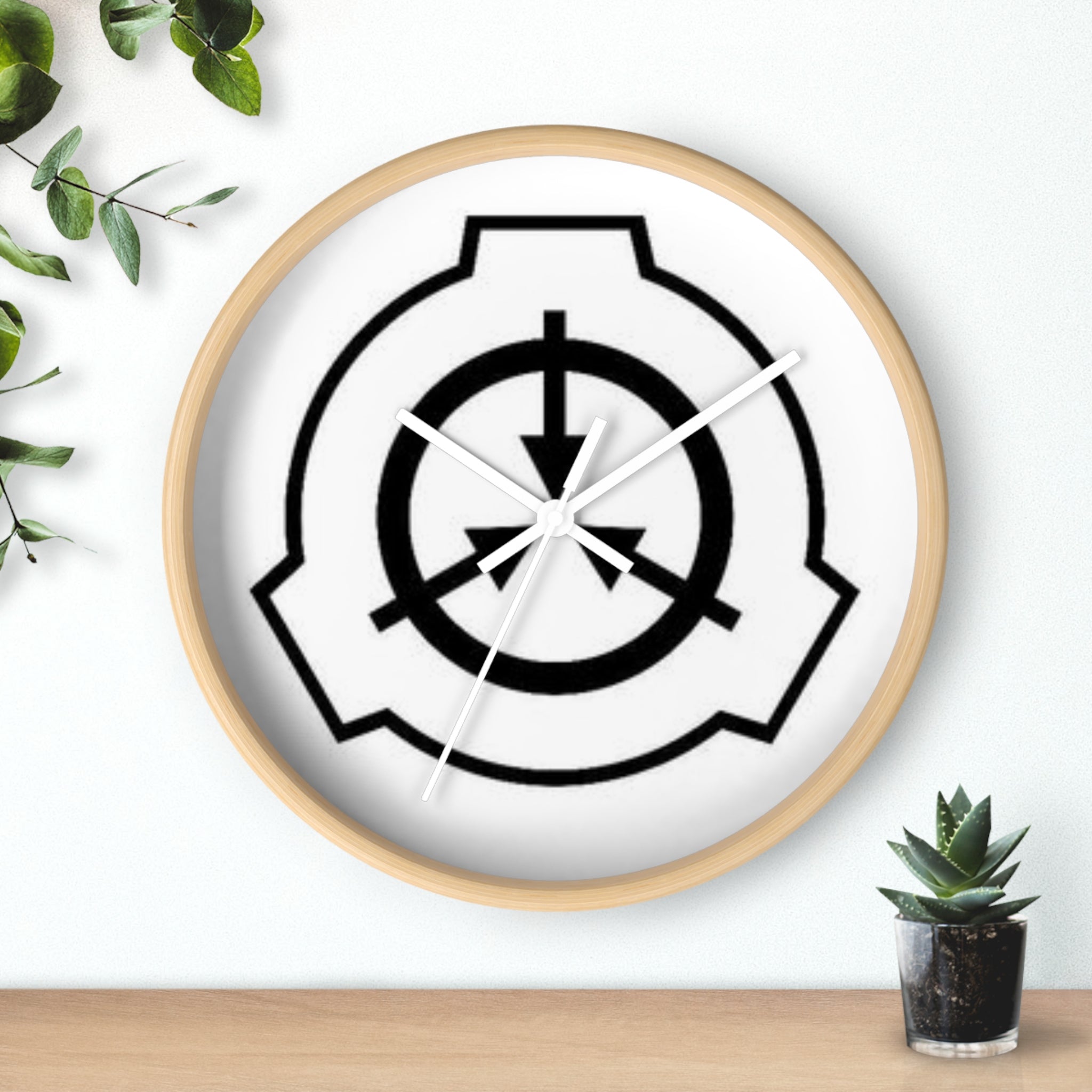 SCP Foundation Logo Wall Clock — Minimal Black Emblem Home Decor