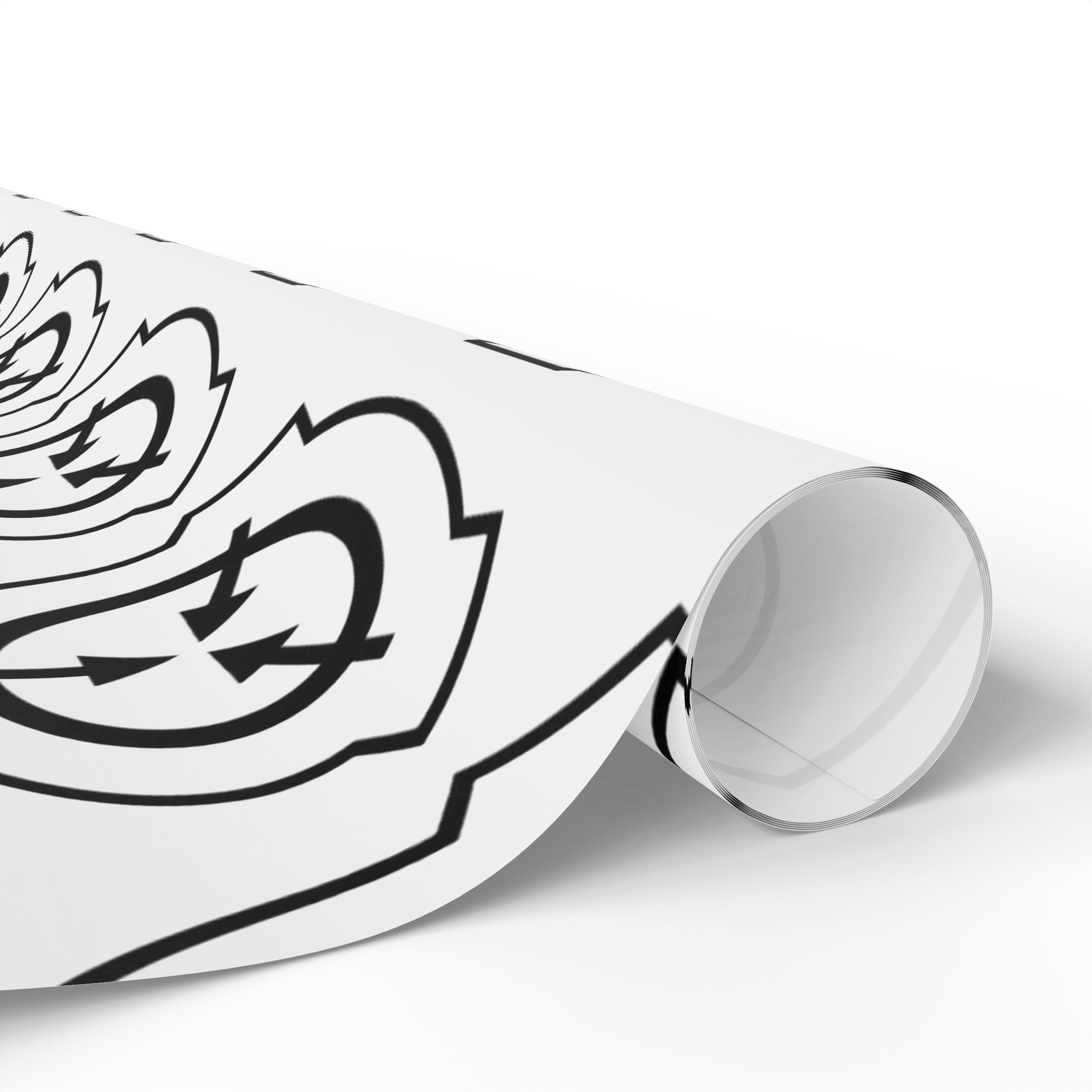 Minimalist Black & White SCP Logo Wrapping Paper — Repeating Emblem Gift Wrap