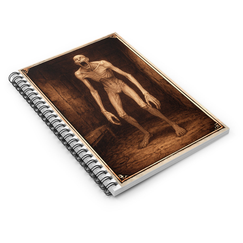 SCP-096 Horror Creature Spiral Notebook — Skeletal Screamer Gothic Journal (Ruled)