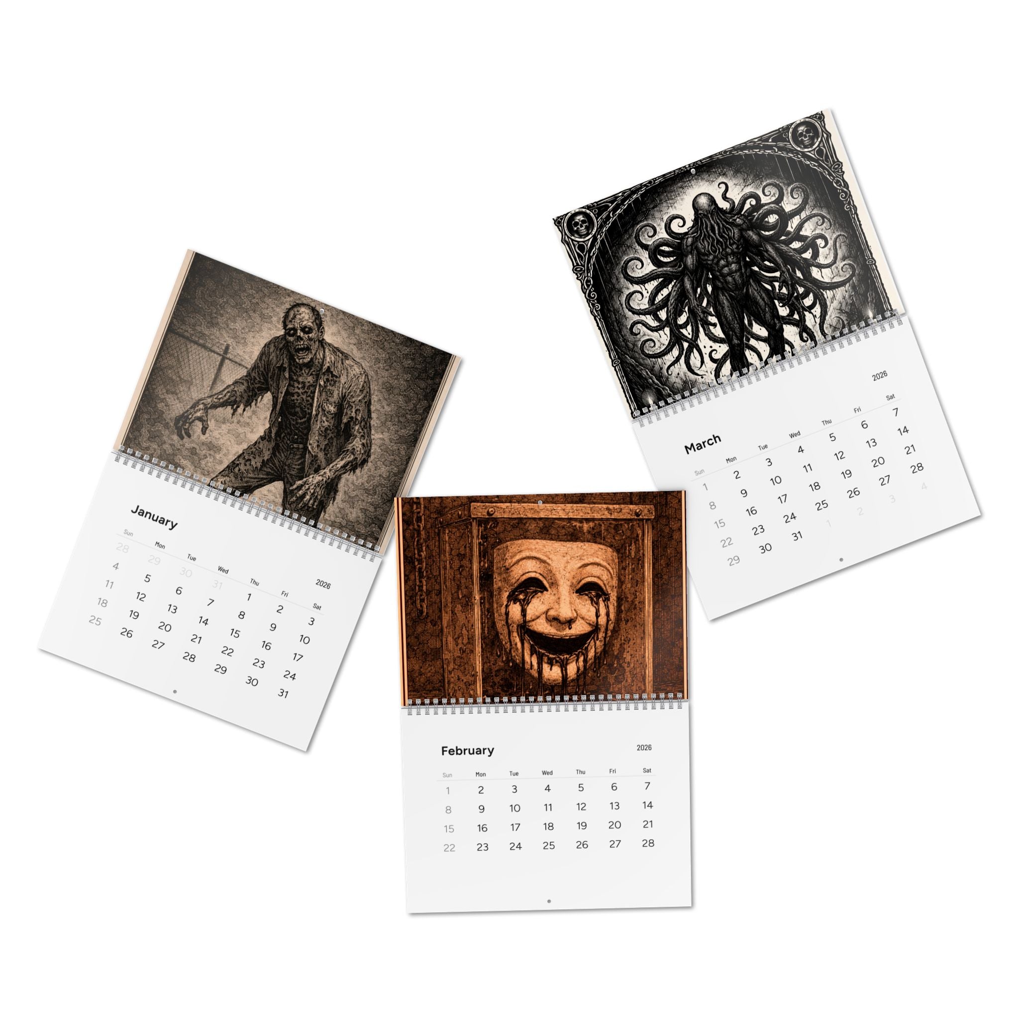 SCP 2026 Minimal Wall Calendar — Clean Monthly Grid Planner