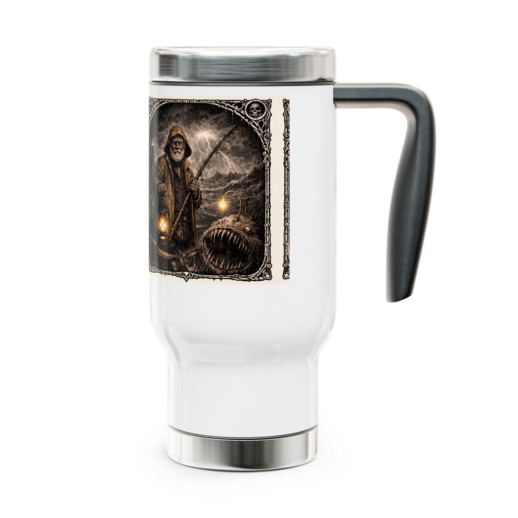 SCP-3889 Travel Mug — Lantern-Wielding Hunter Gothic Stainless Steel 14oz